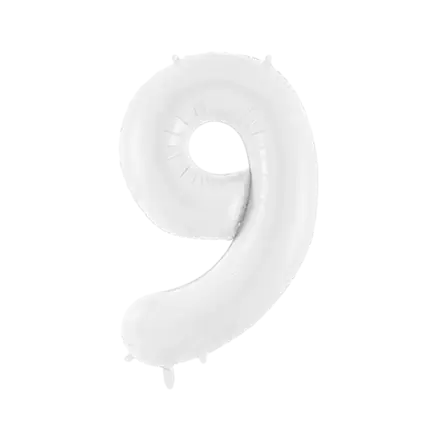 Ballon anniversaire chiffre 9 Blanc 86 cm