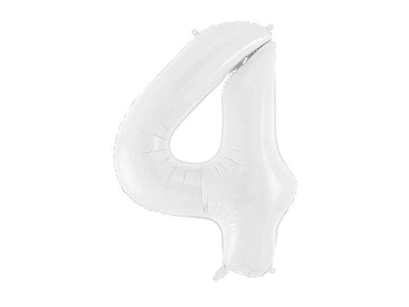 Ballon anniversaire chiffre 4 Blanc 86 cm