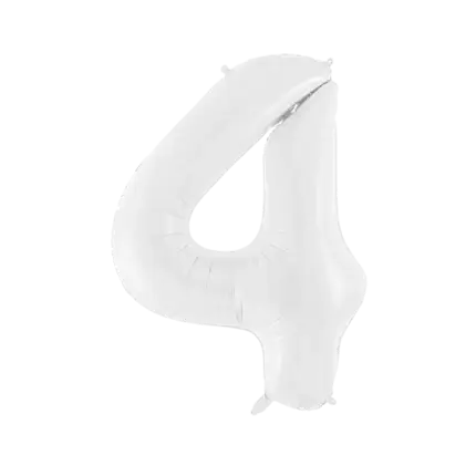 Ballon anniversaire chiffre 4 Blanc 86 cm