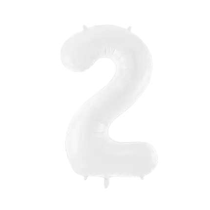 Ballon anniversaire chiffre 2 Blanc 86 cm