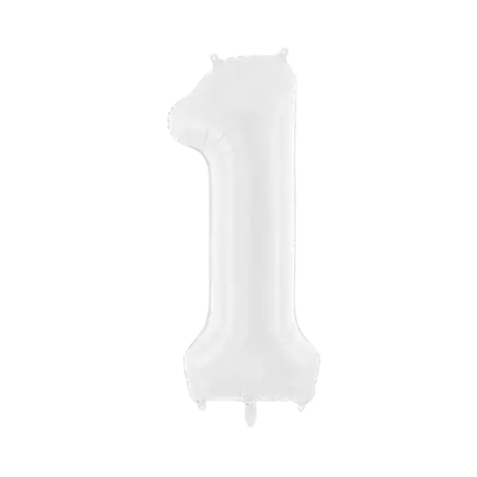 Ballon anniversaire chiffre 1 Blanc 86 cm