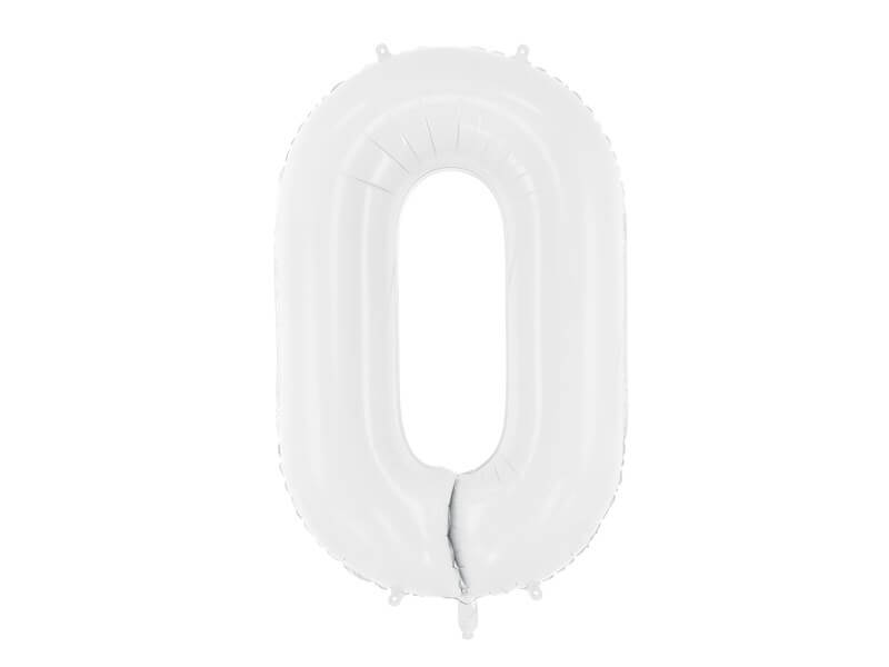Ballon anniversaire chiffre 0 Blanc 86 cm