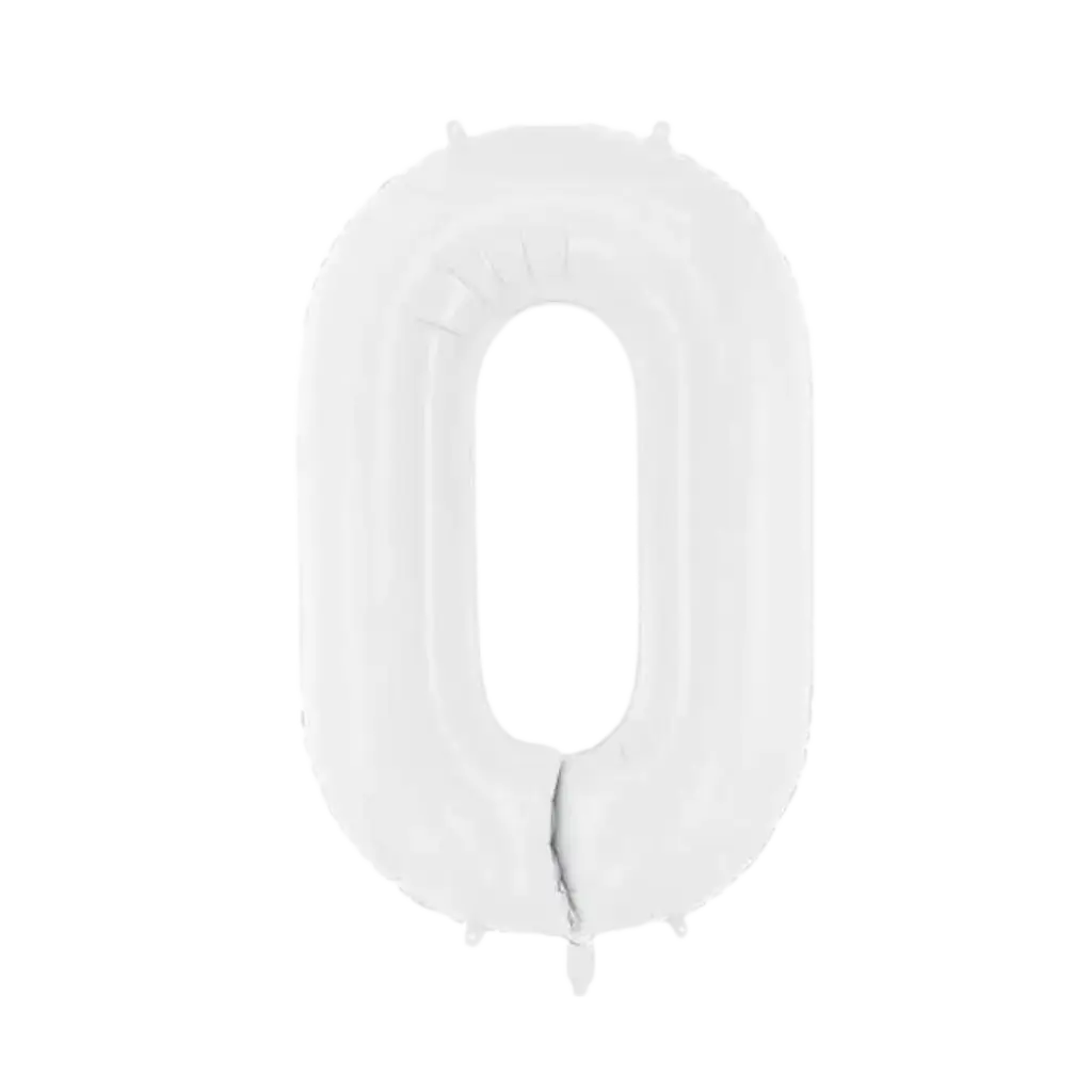 Ballon anniversaire chiffre 0 Blanc 86 cm