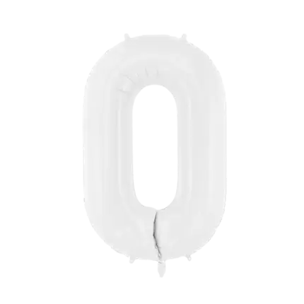 Ballon anniversaire chiffre 0 Blanc 86 cm