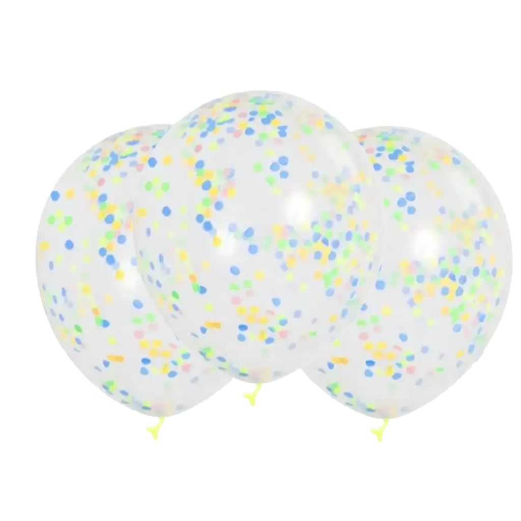 Lot de 3 Ballons Confettis multicolore