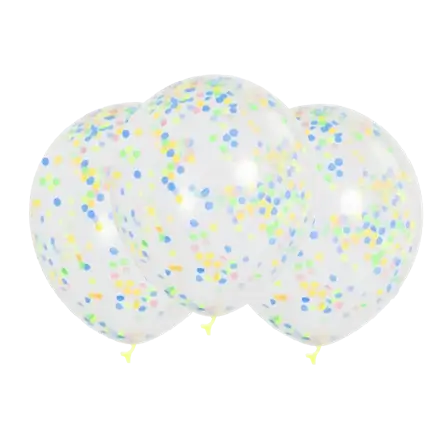 Lot de 3 Ballons Confettis multicolore