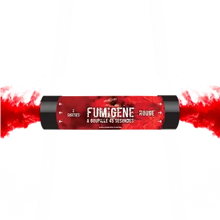 Fumigène à double sorties à  main Goupille 45s Rouge 
