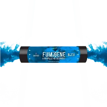 Fumigène à double sorties à main Goupille 45s Bleu