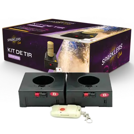 Kit de tir 2 stations + 1 télécommande pour jets de scène 