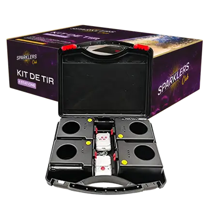 Kit de tir 4 stations + 2 télécommandes pour jets de scène 