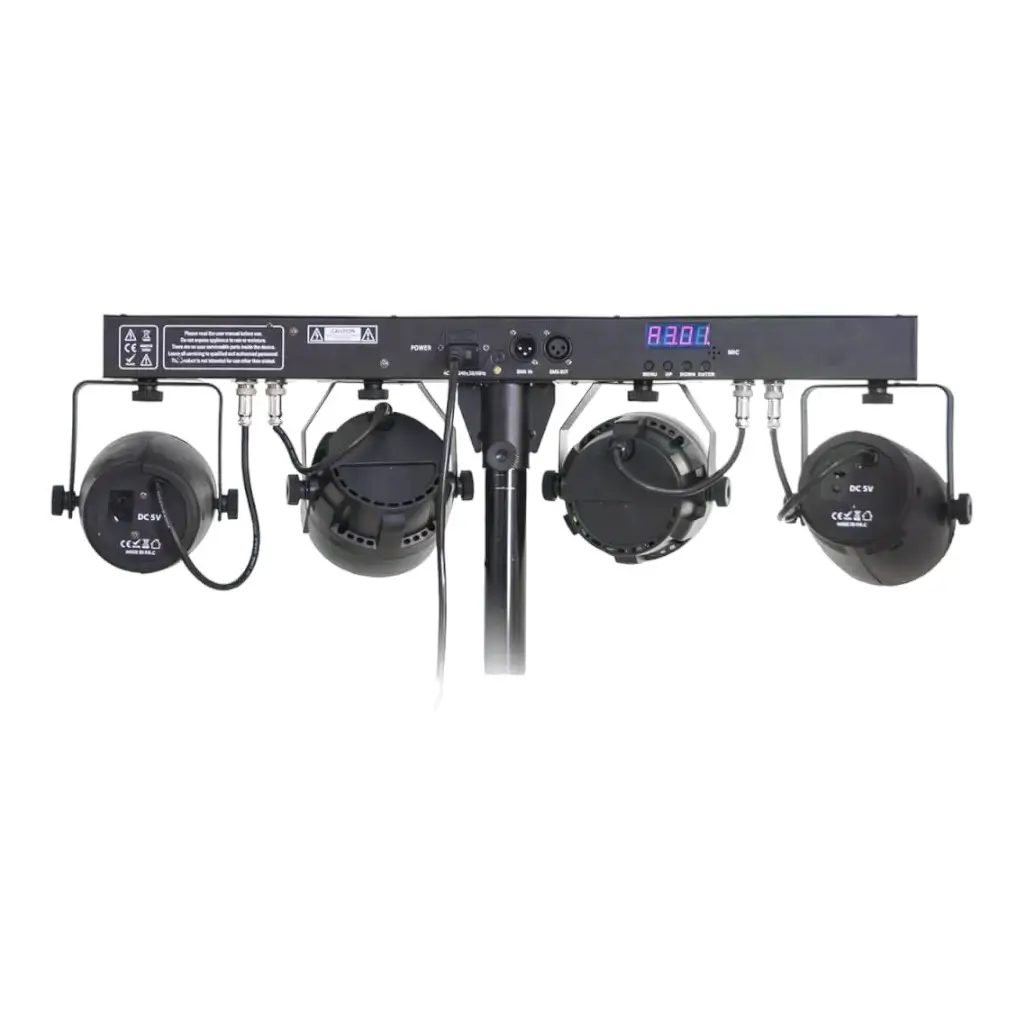 Support de lumière 2 PAR LED RGBW + 2 LASERS Rouge &amp; Vert