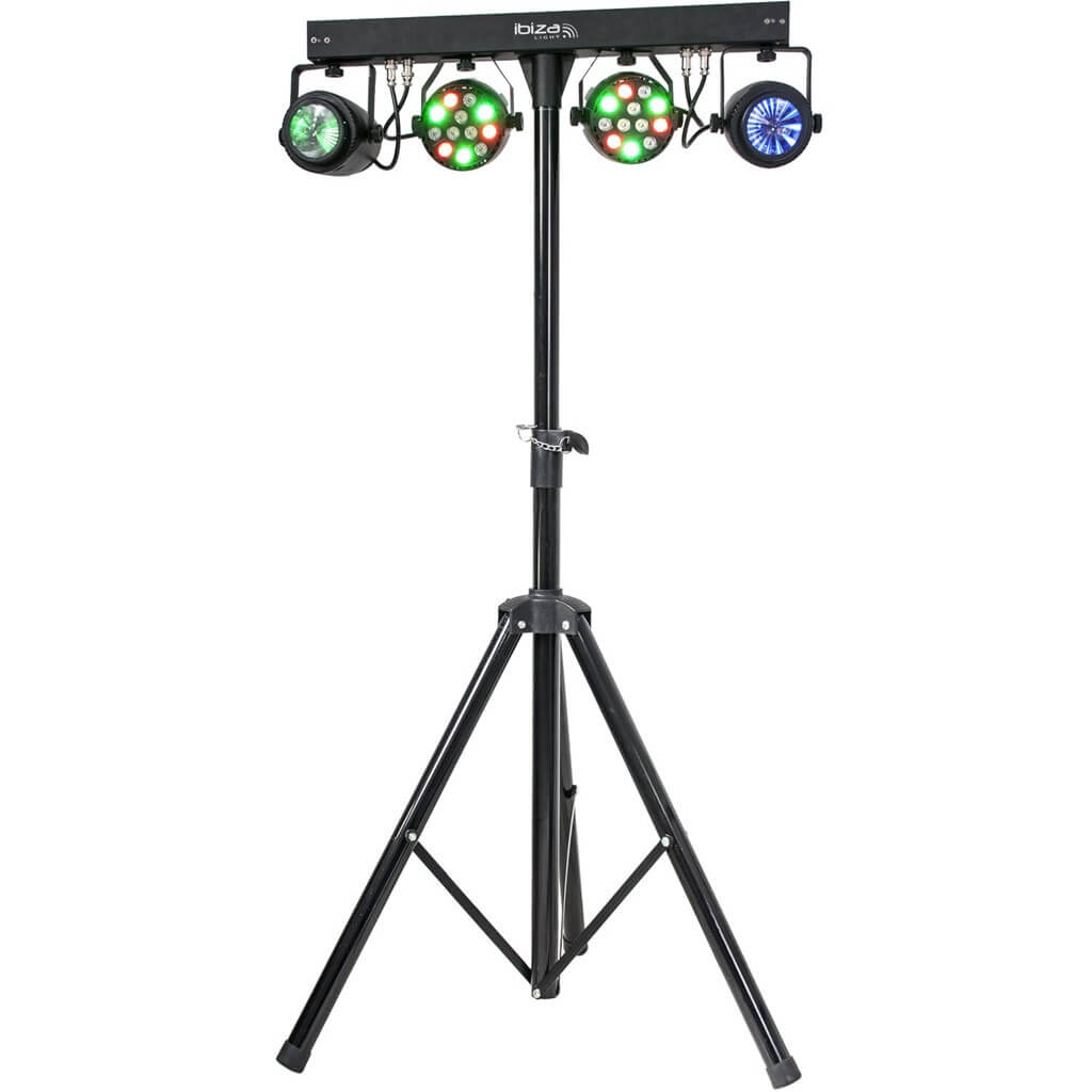 Support de Lumière 2 PAR LED RGBW & 2 Moon Flower 