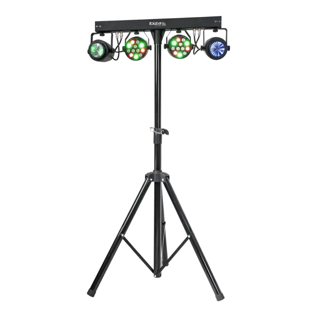 Support de Lumière 2 PAR LED RGBW &amp; 2 Moon Flower 