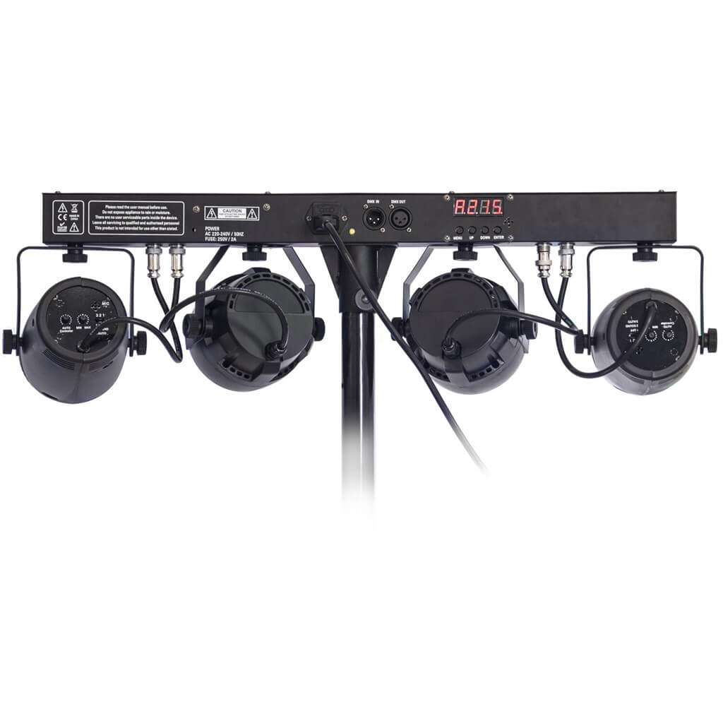 Support de Lumière 2 PAR LED RGBW & 2 Moon Flower 