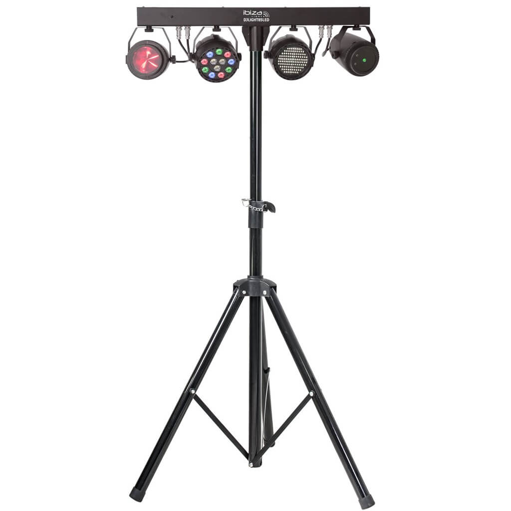 Support de lumière 4 en 1 avec PAR LED, Strobo, Moon & Laser