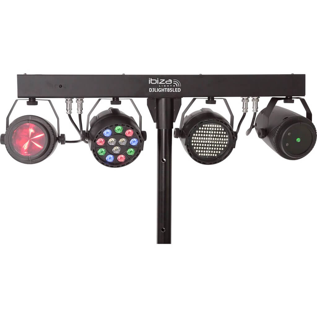 Support de lumière 4 en 1 avec PAR LED, Strobo, Moon & Laser