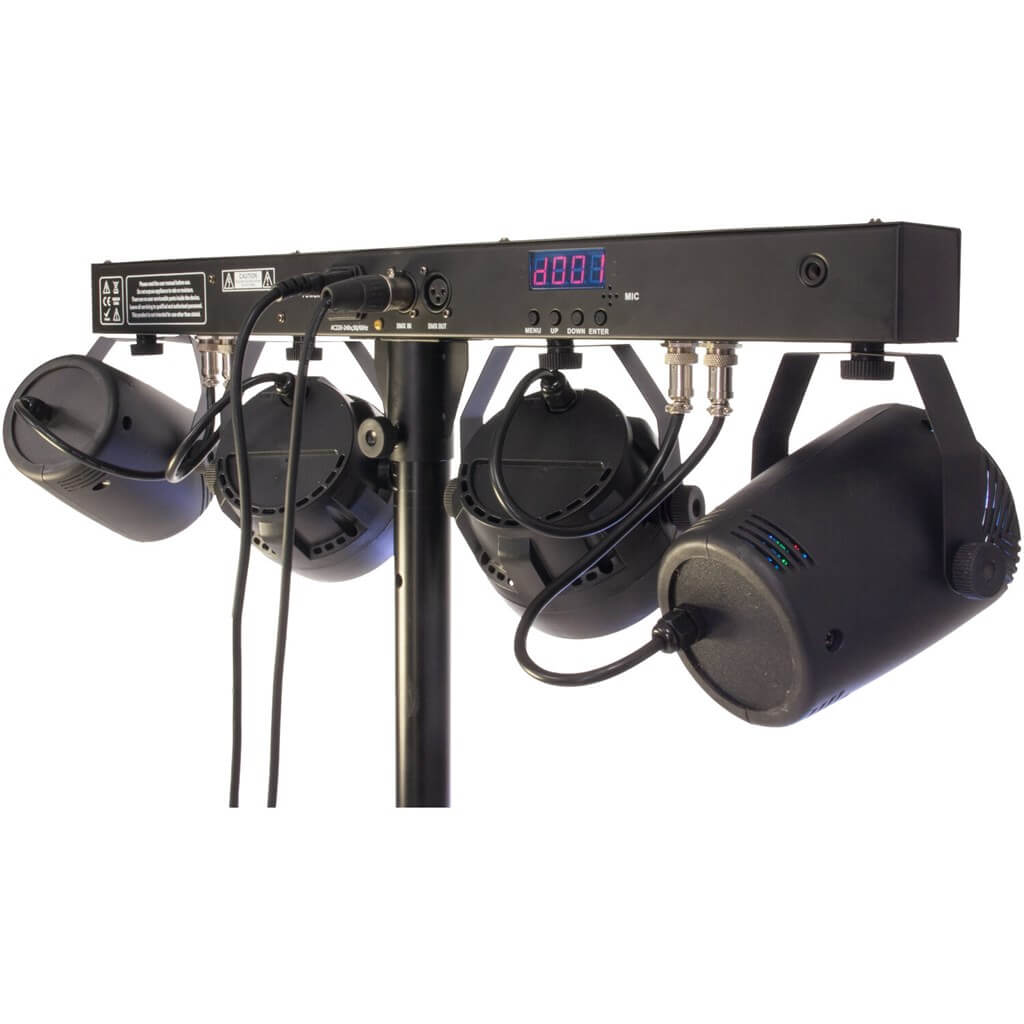 Support de lumière 4 en 1 avec PAR LED, Strobo, Moon & Laser