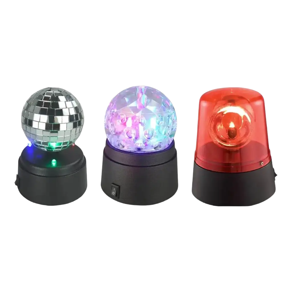 Pack de 3 mini effets de lumière LED Kidz-Party