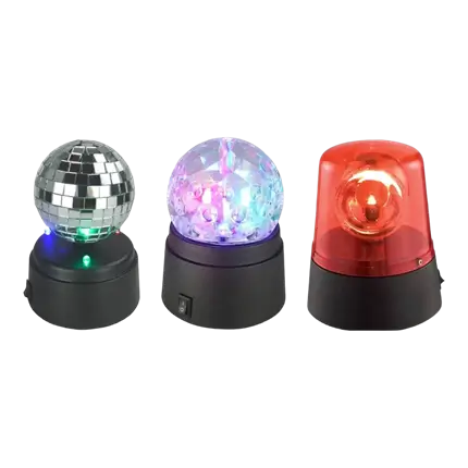 Pack de 3 mini effets de lumière LED Kidz-Party