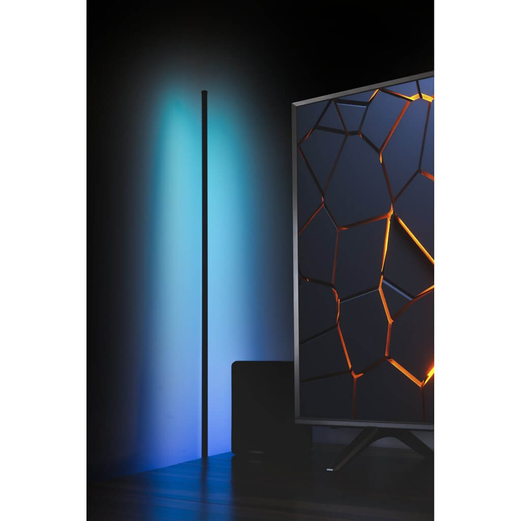 Tube Lumineux LED RGB 150cm sur pied - Design Noir