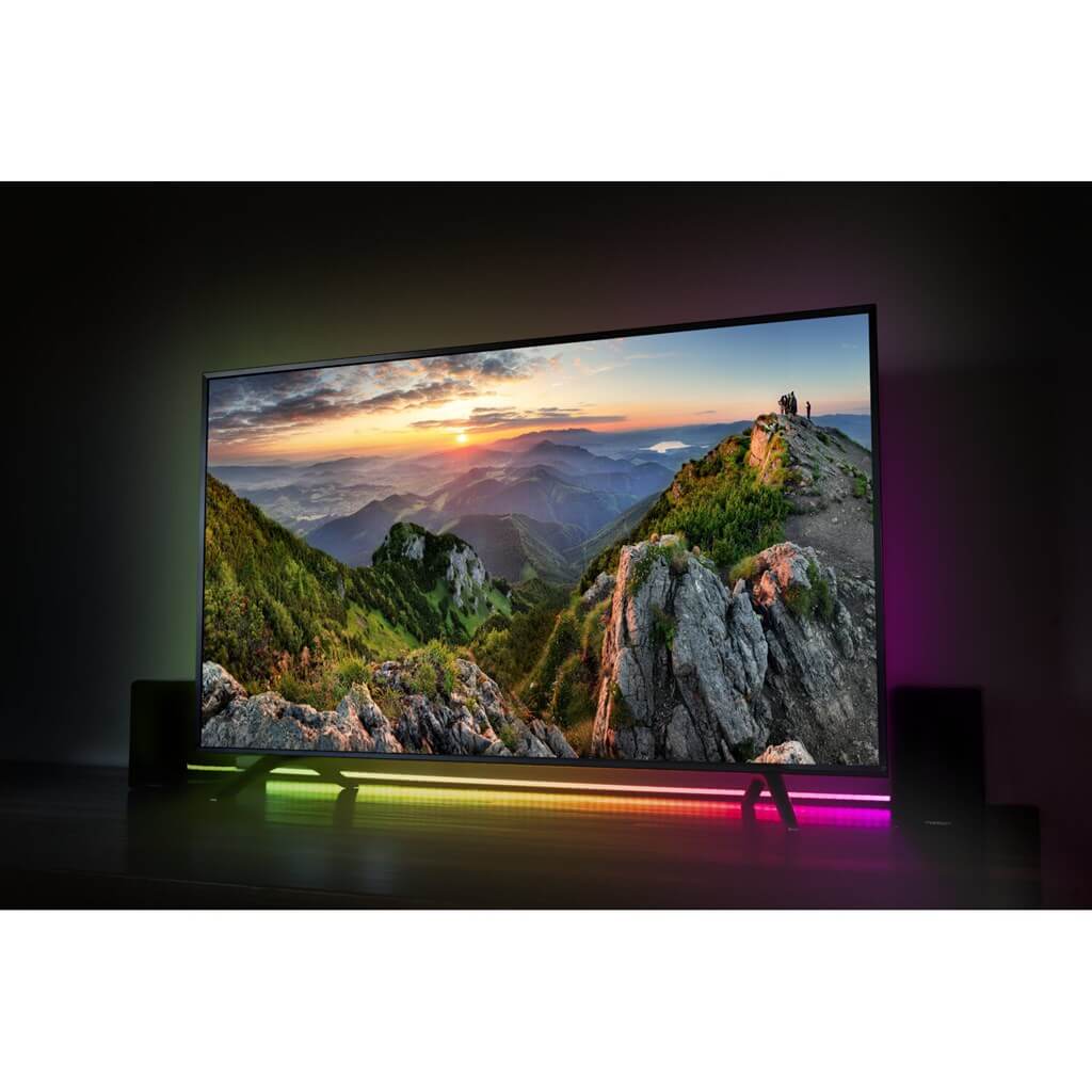 Tube Lumineux LED RGB 150cm sur pied - Design Noir