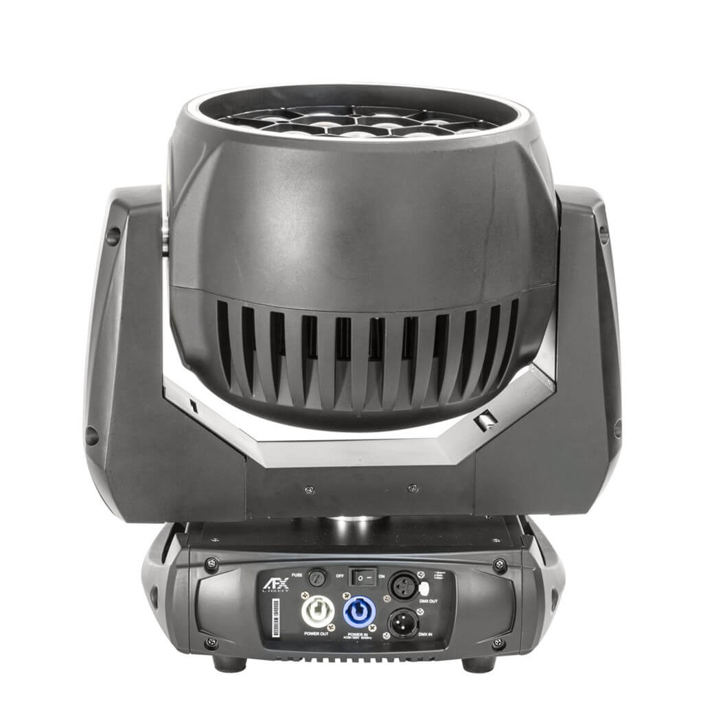 Lyre LED BEE EYE Wash/Zoom + Effets anneaux 19x40W RGBW 