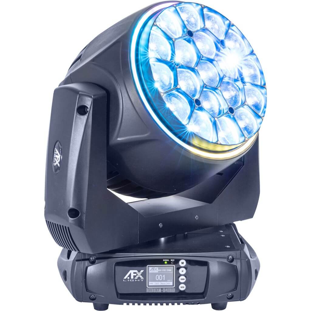 Lyre LED BEE EYE Wash/Zoom + Effets anneaux 19x40W RGBW 