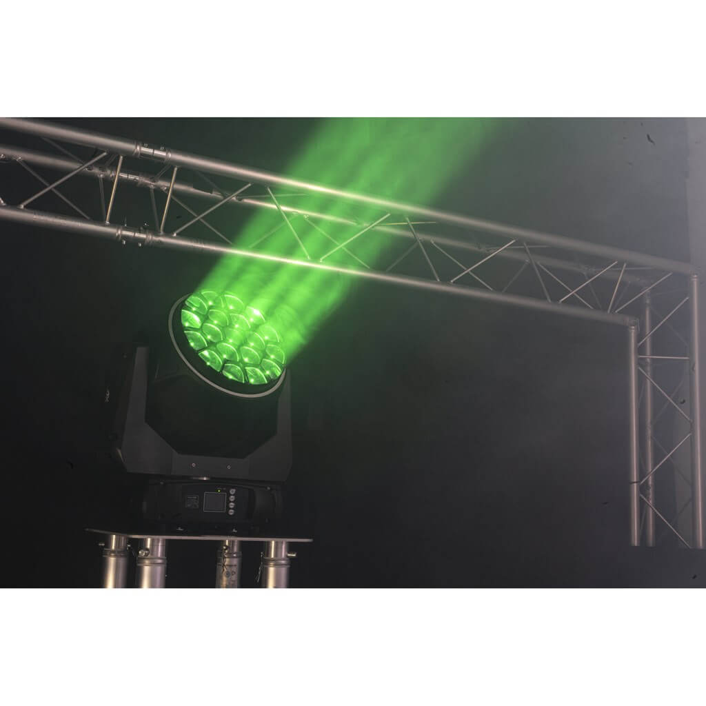 Lyre LED BEE EYE Wash/Zoom + Effets anneaux 19x40W RGBW 