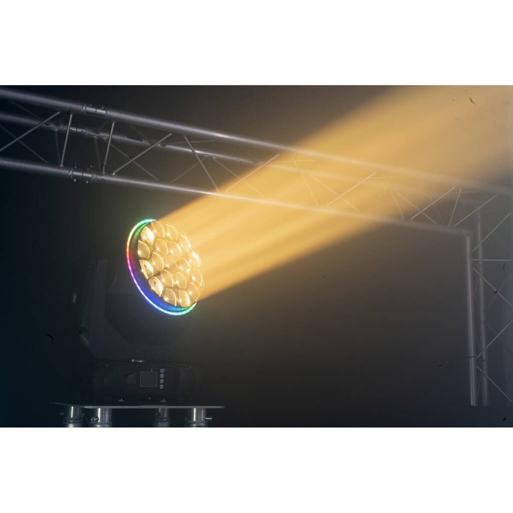 Lyre LED BEE EYE Wash/Zoom + Effets anneaux 19x40W RGBW 