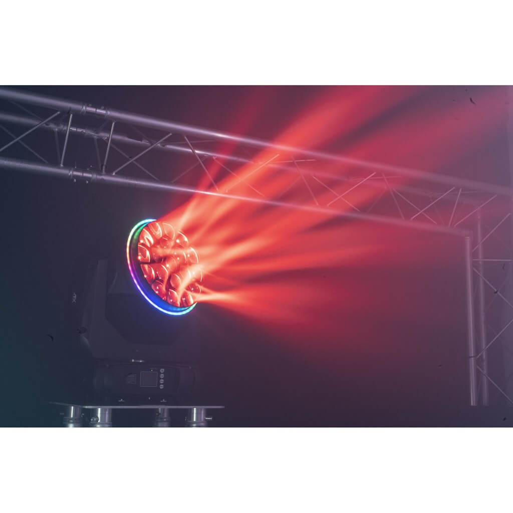 Lyre LED BEE EYE Wash/Zoom + Effets anneaux 19x40W RGBW 