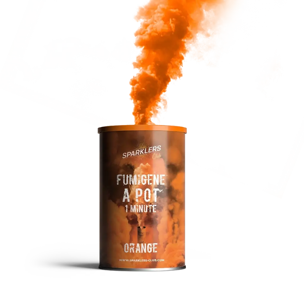 Fumigène pot 1 minute orange (à poser au sol) 