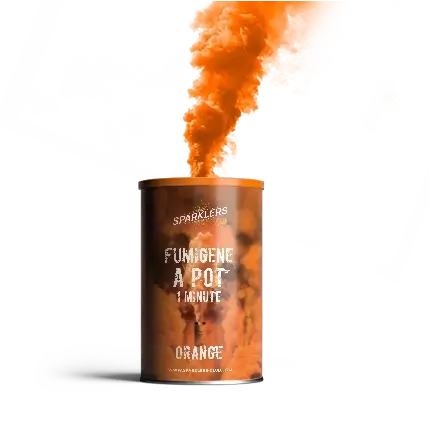 Fumigène pot 1 minute orange (à poser au sol) 