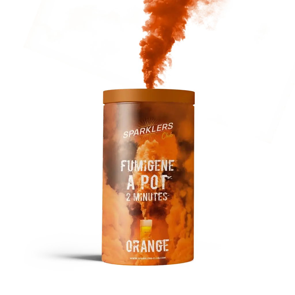 Gros pot fumigène 2 minutes orange 