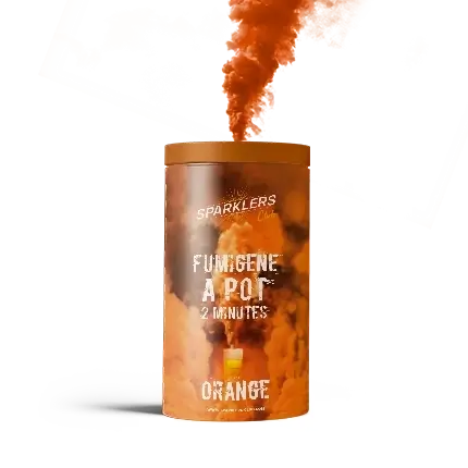 Gros pot fumigène 2 minutes orange 