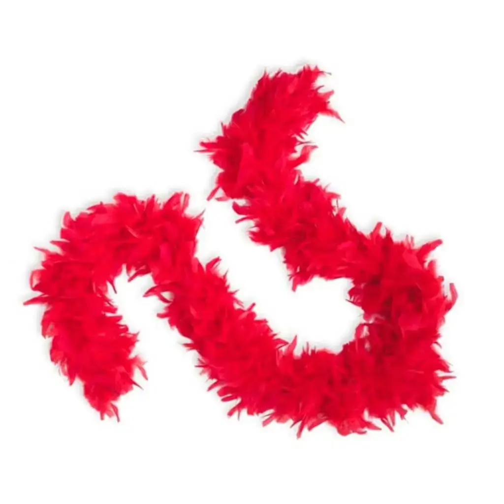 Boa en Plumes Rouge - 180 cm