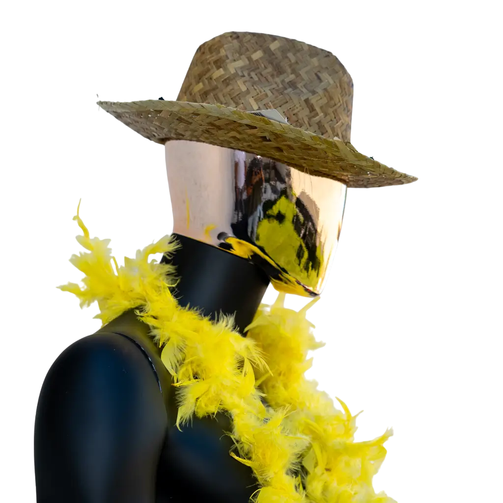 Boa en Plumes Jaune - 180 cm