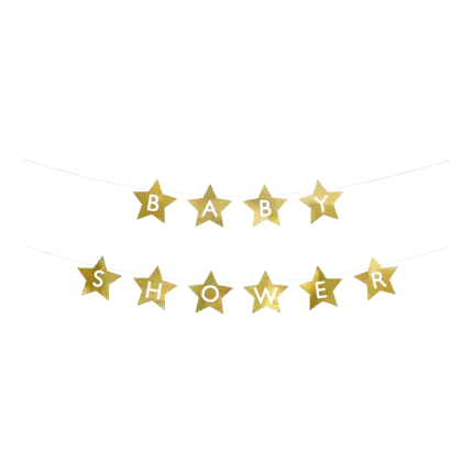 Guirlande Étoile en Or avec inscription "BABY SHOWER" - 3m
