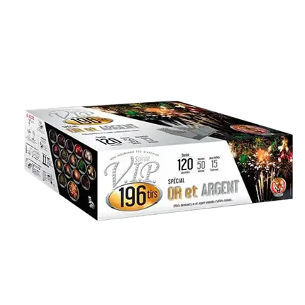  FEU D'ARTIFICE SOIRÉE VIP® 196 TIRS OR & ARGENT - 2 MINUTES