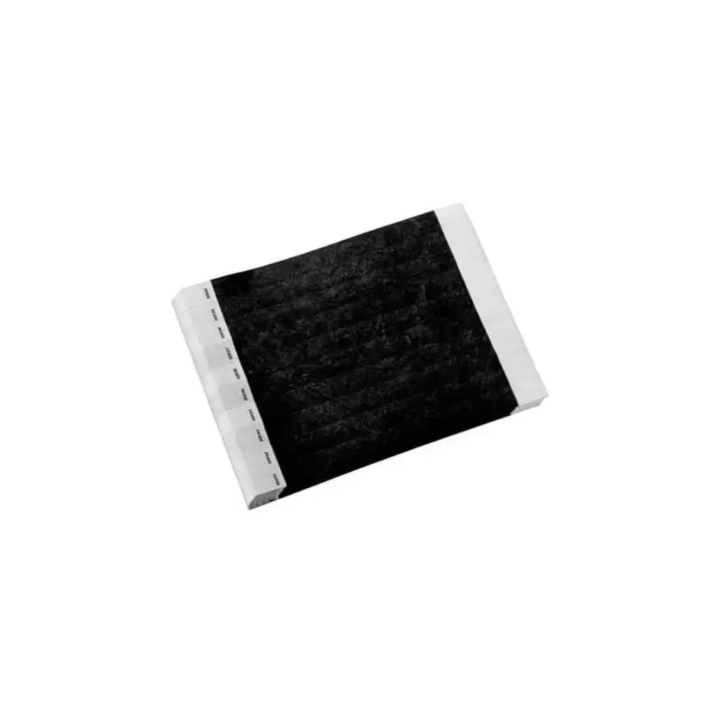 Bracelet Tyvek® Noir Papier Sans Marquage