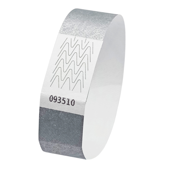 Bracelet Tyvek® Argent Papier Sans Marquage