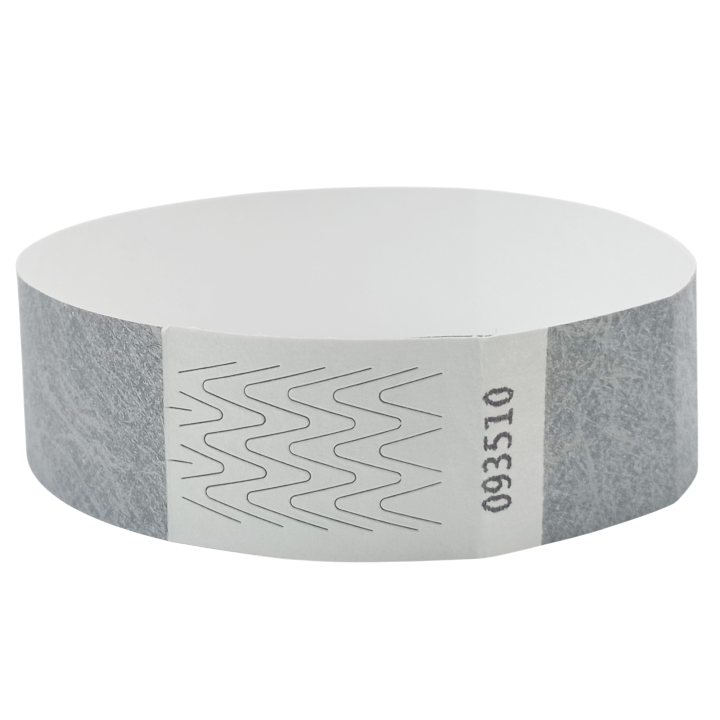 Bracelet Tyvek® Argent Papier Sans Marquage
