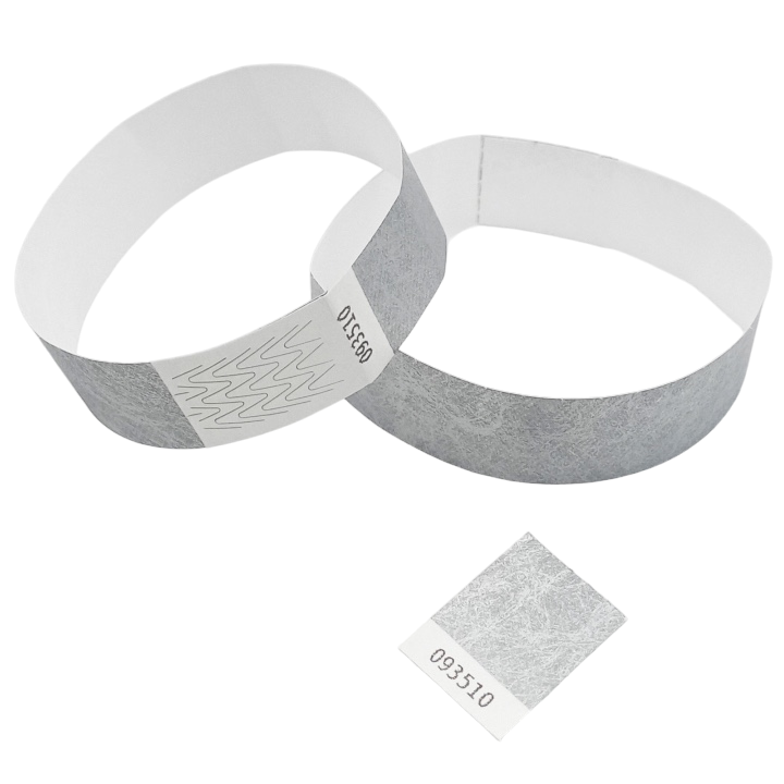Bracelet Tyvek® Argent Papier Sans Marquage