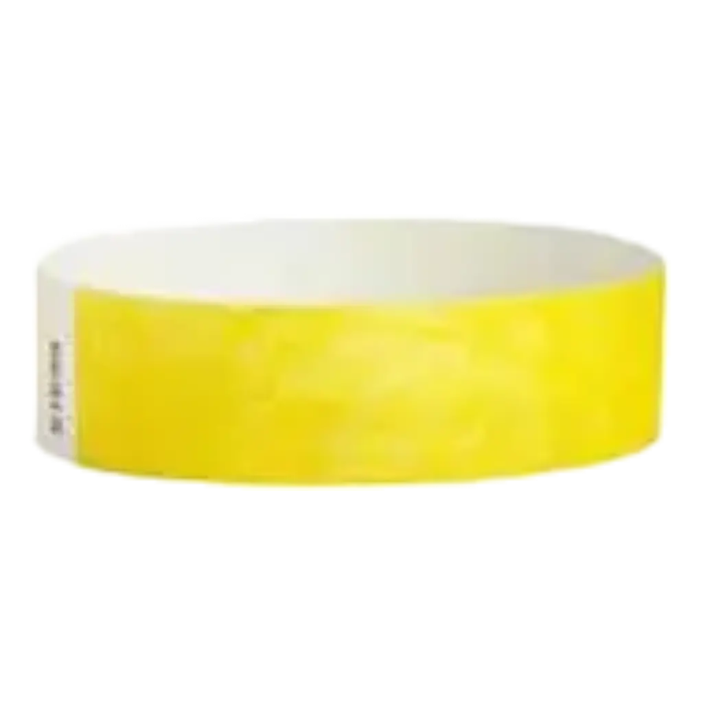 Bracelet Tyvek® Jaune Papier Sans Marquage