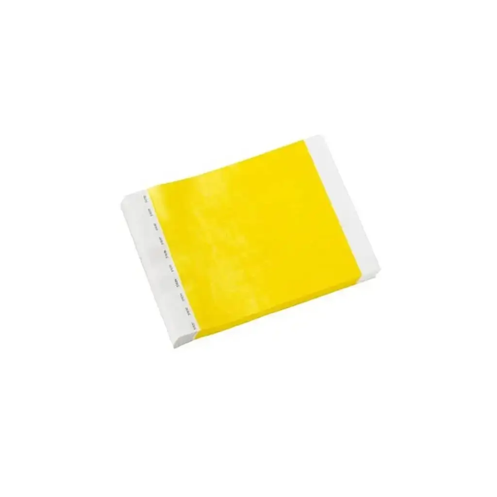 Bracelet Tyvek® Jaune Papier Sans Marquage