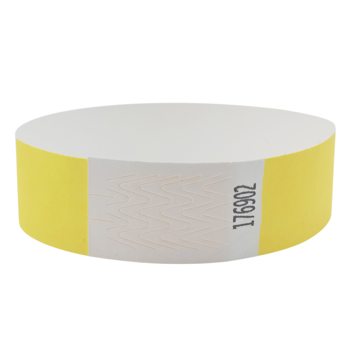 Bracelet Tyvek® Jaune Papier Sans Marquage