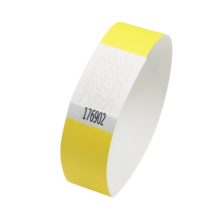 Bracelet Tyvek® Jaune Papier Sans Marquage