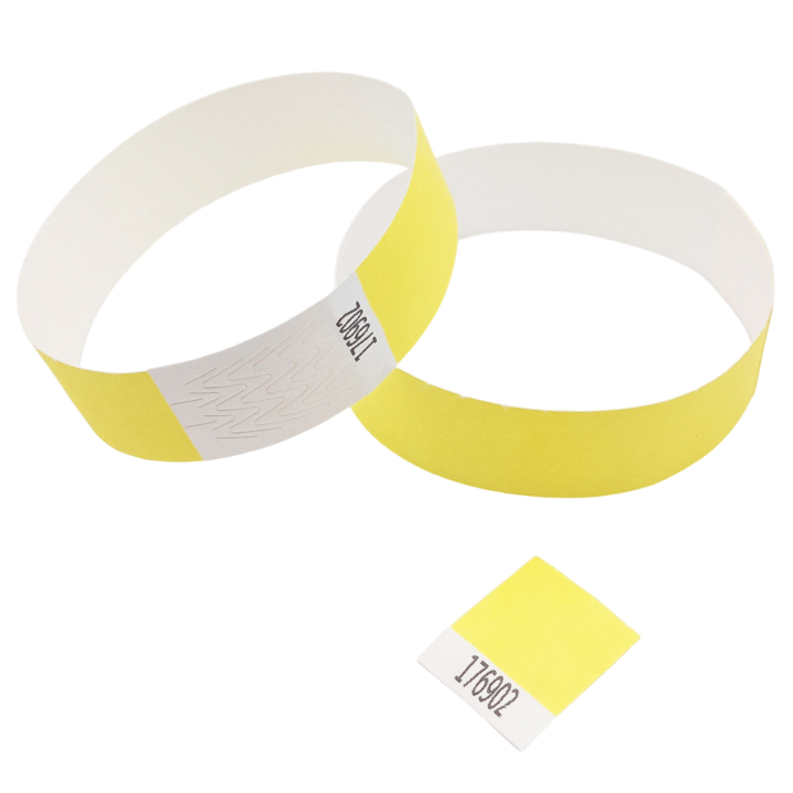 Bracelet Tyvek® Jaune Papier Sans Marquage