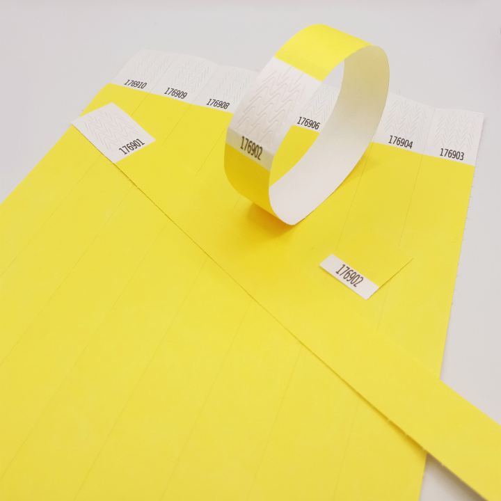 Bracelet Tyvek® Jaune Papier Sans Marquage