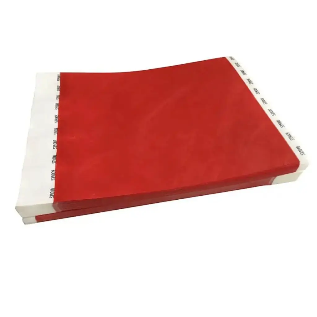 Bracelet Tyvek® Rouge Papier Sans Marquage