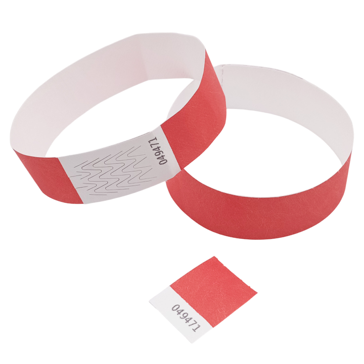 Bracelet Tyvek® Rouge Papier Sans Marquage